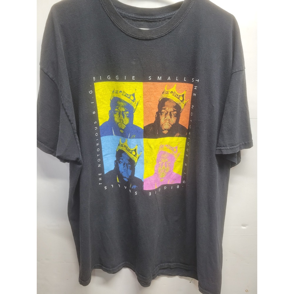 Notorious B.I.G.‎ Biggie Smalls Pop Art Crown Graphic T-Shirt Mens Black XL